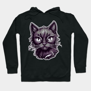 Black cat Aesthetic Artwork illustration Hoodie